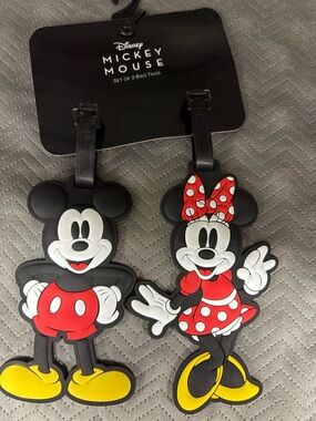 Disney Mickey & Minnie luggage backpack Bag Tags - Black, Red, Yellow, White